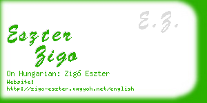 eszter zigo business card